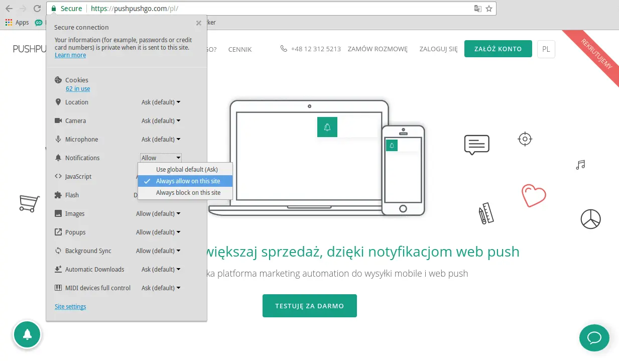 notyfikacje mobile i web push