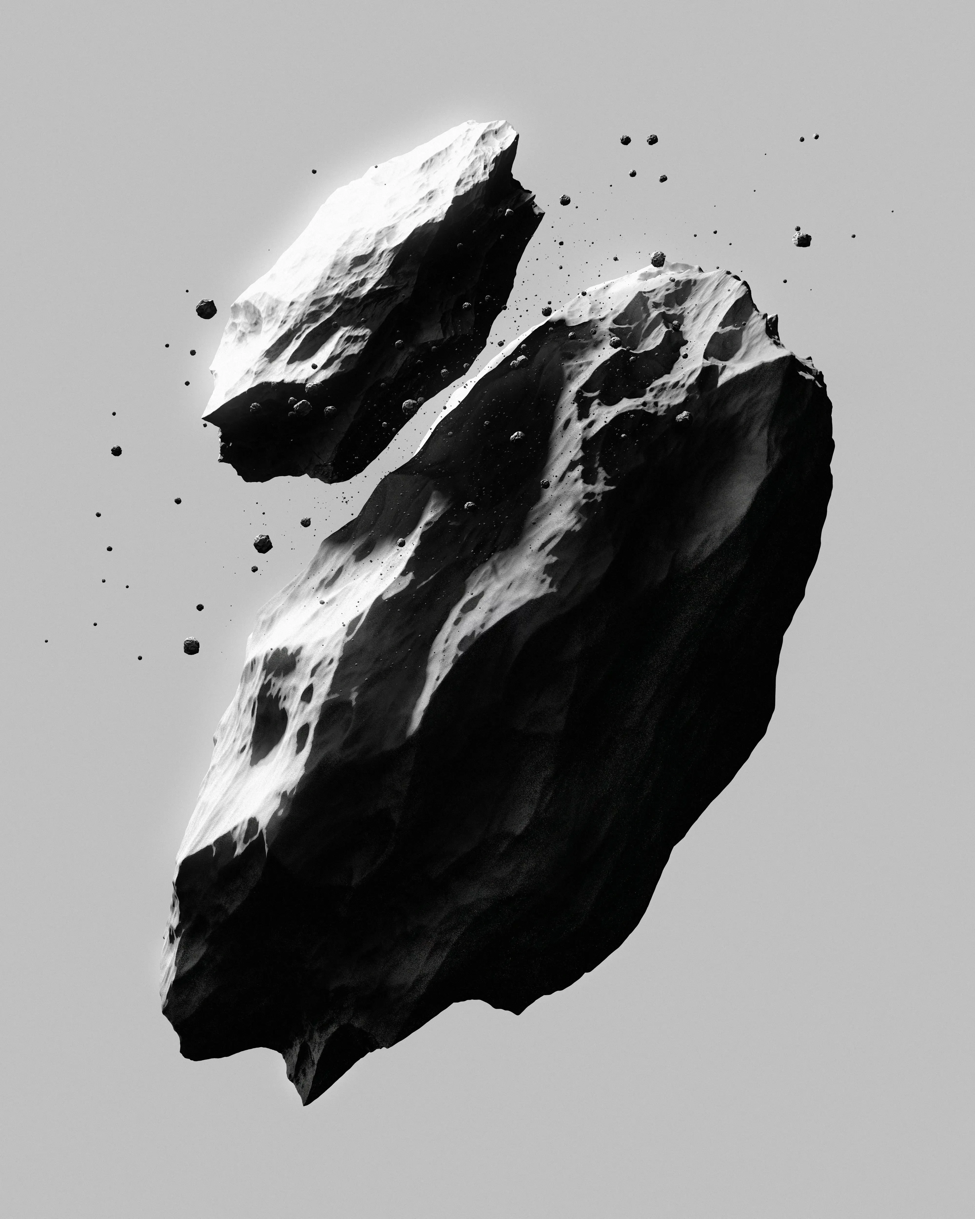 Some floating rocks