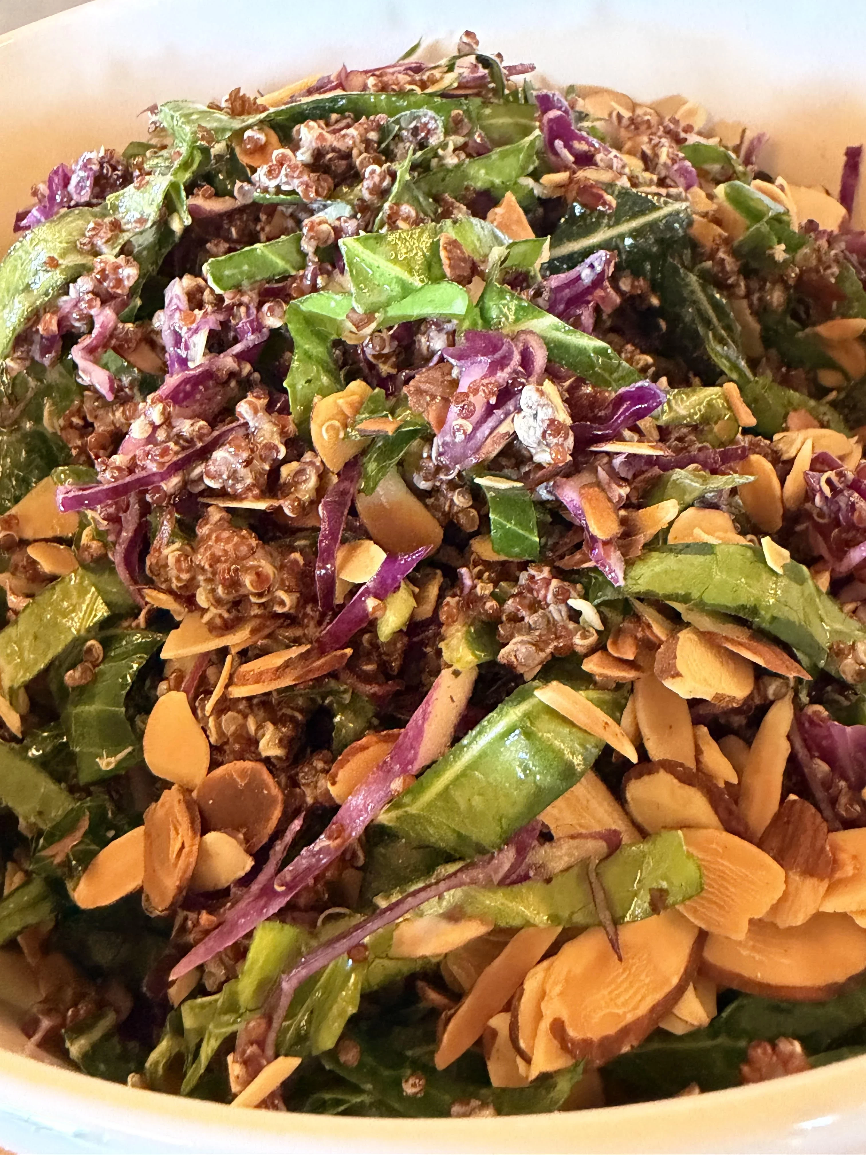 Sesame Quinoa, Collard & Red Cabbage Salad