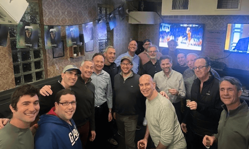 group of men at a sports bar