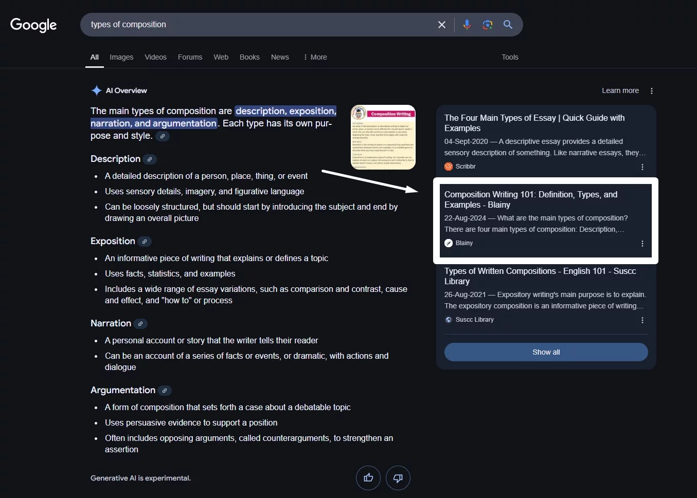 example of AI overview optimization