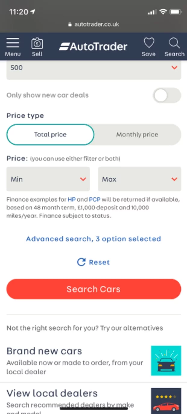 Search filter are not prominent