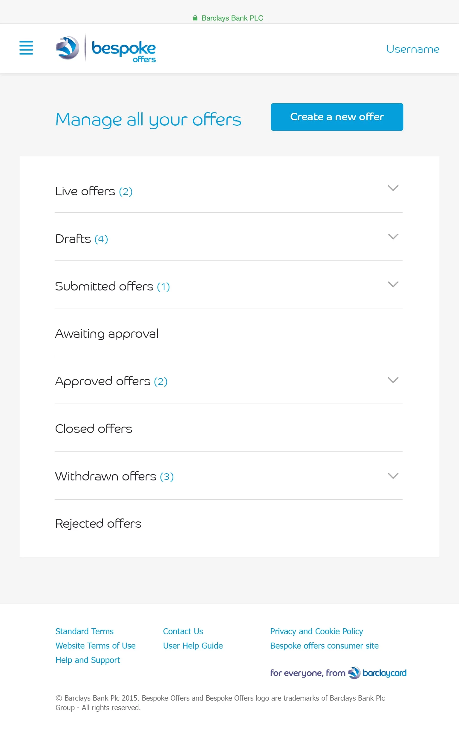 Responsive manage offer page