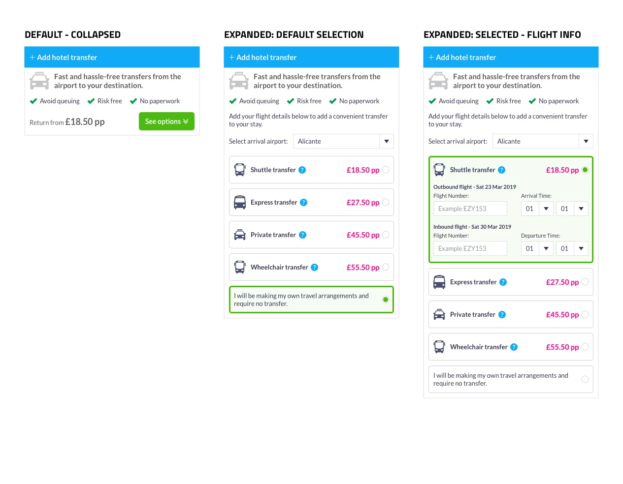 Default form selection design