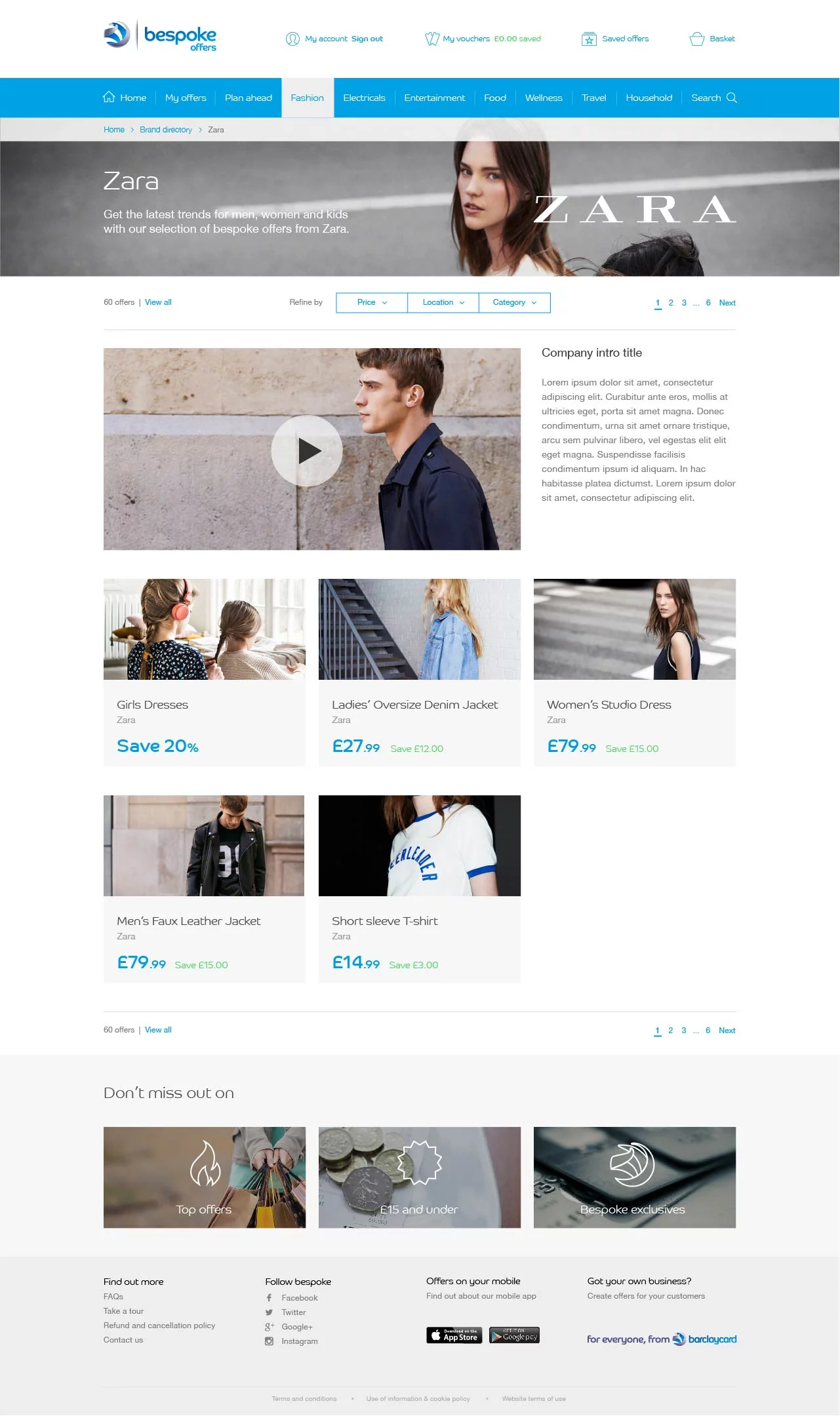 Offer search result page