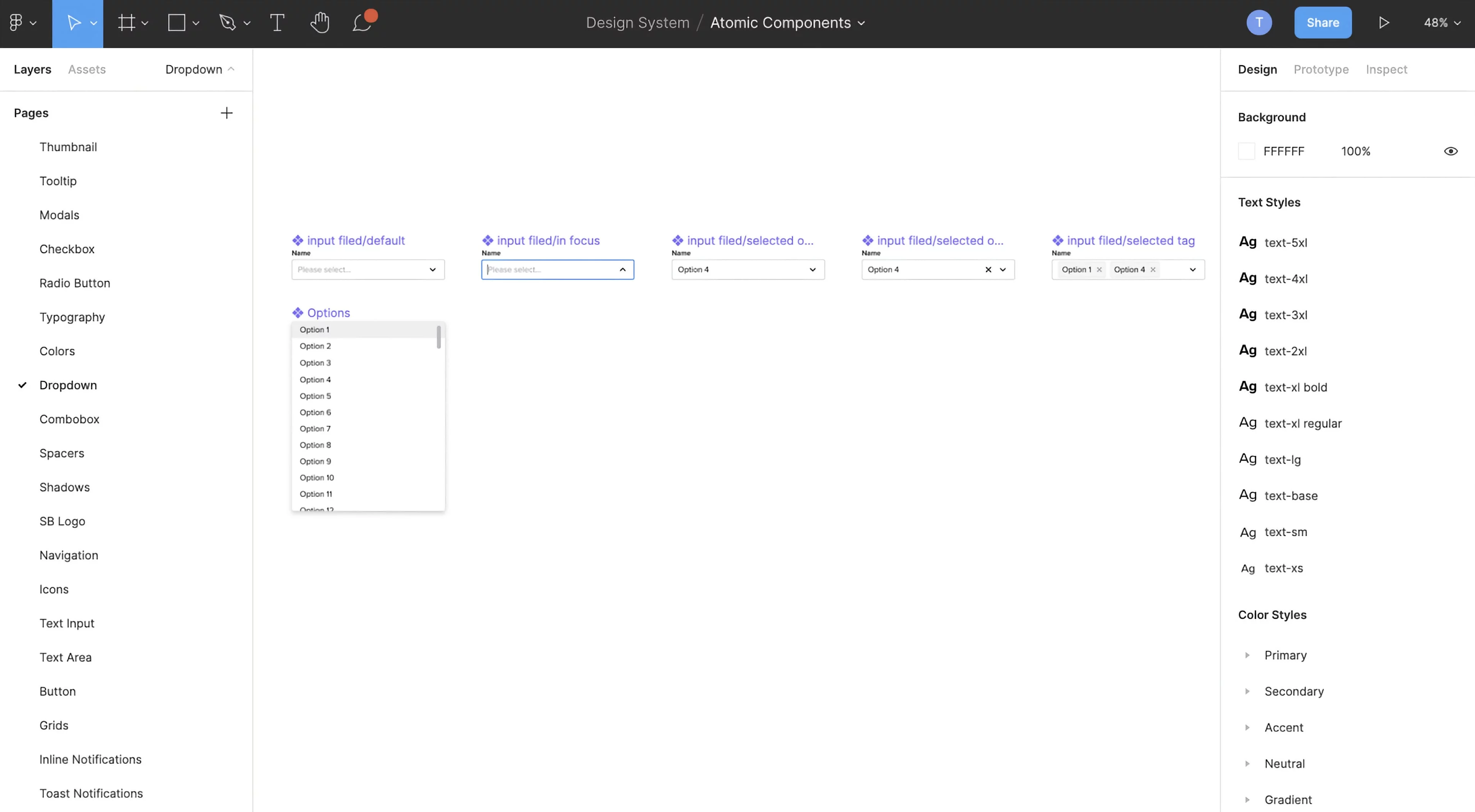 Fgima design system atomic components