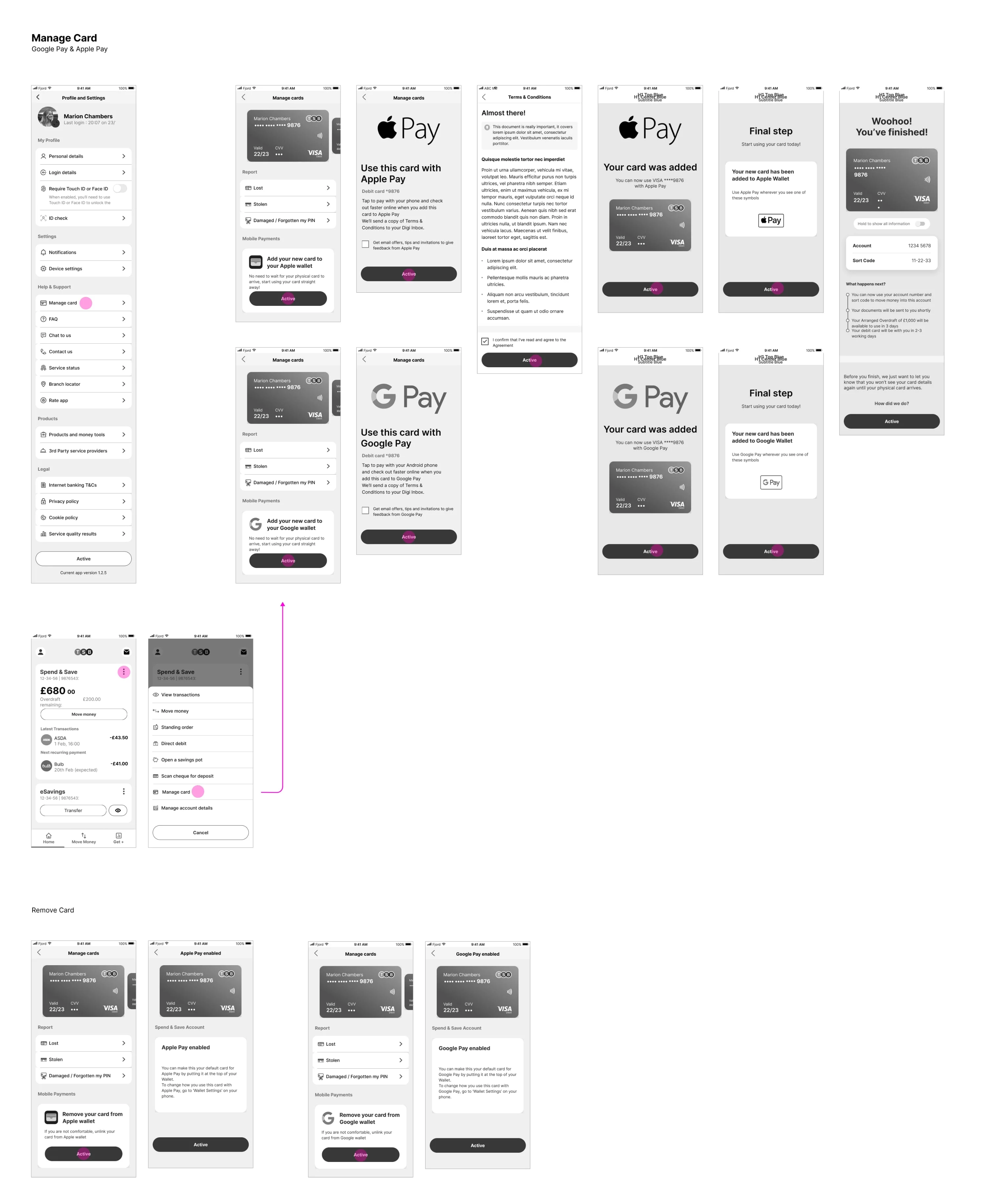 Apple and Google pay designs