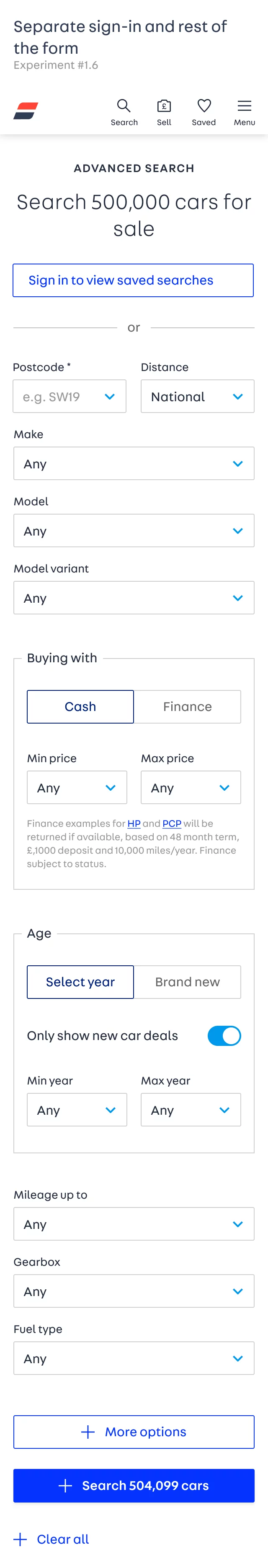 Sign-in form design