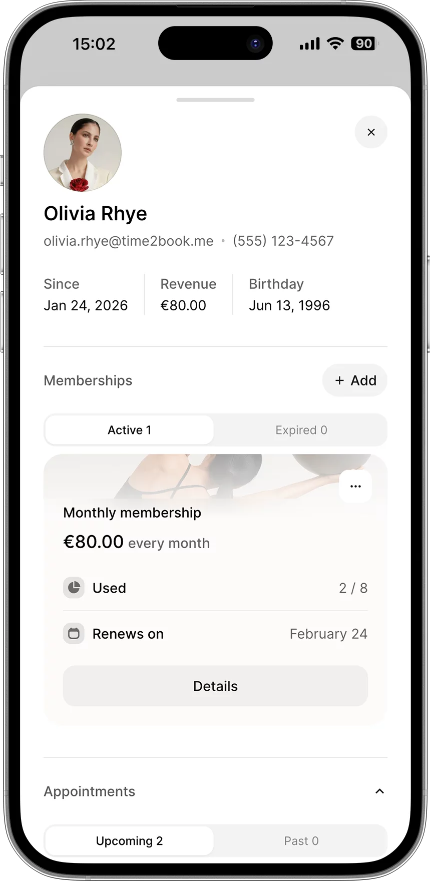 Client memberships and packages in scheduling software