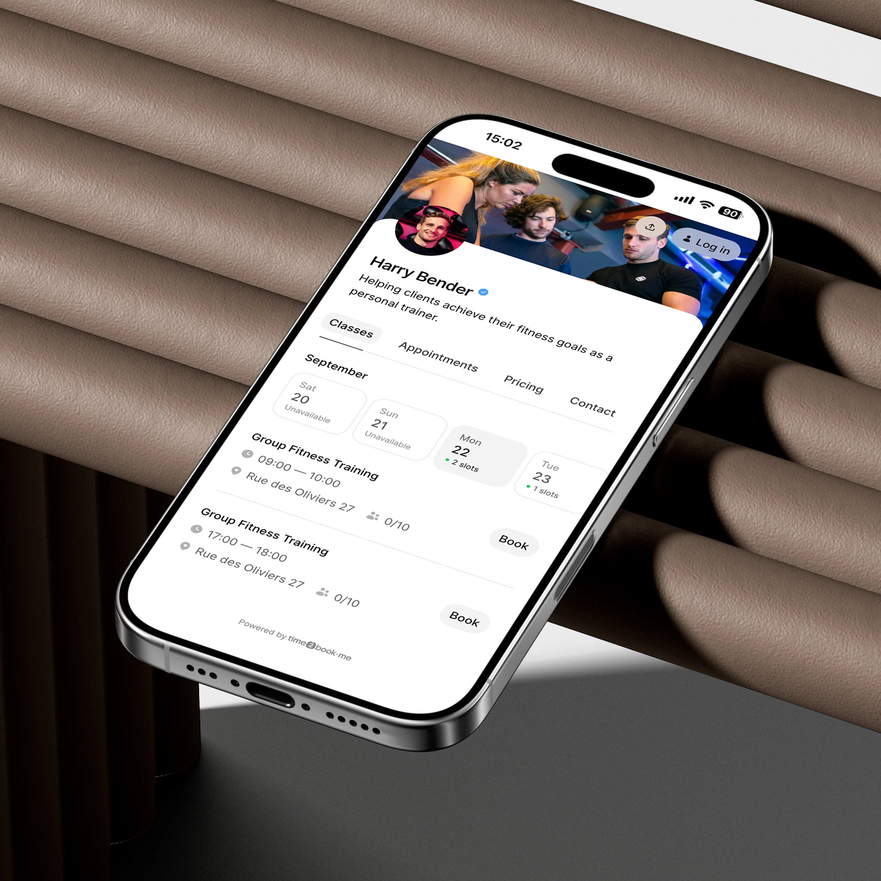 Gym management software interface showing class scheduling and member plans