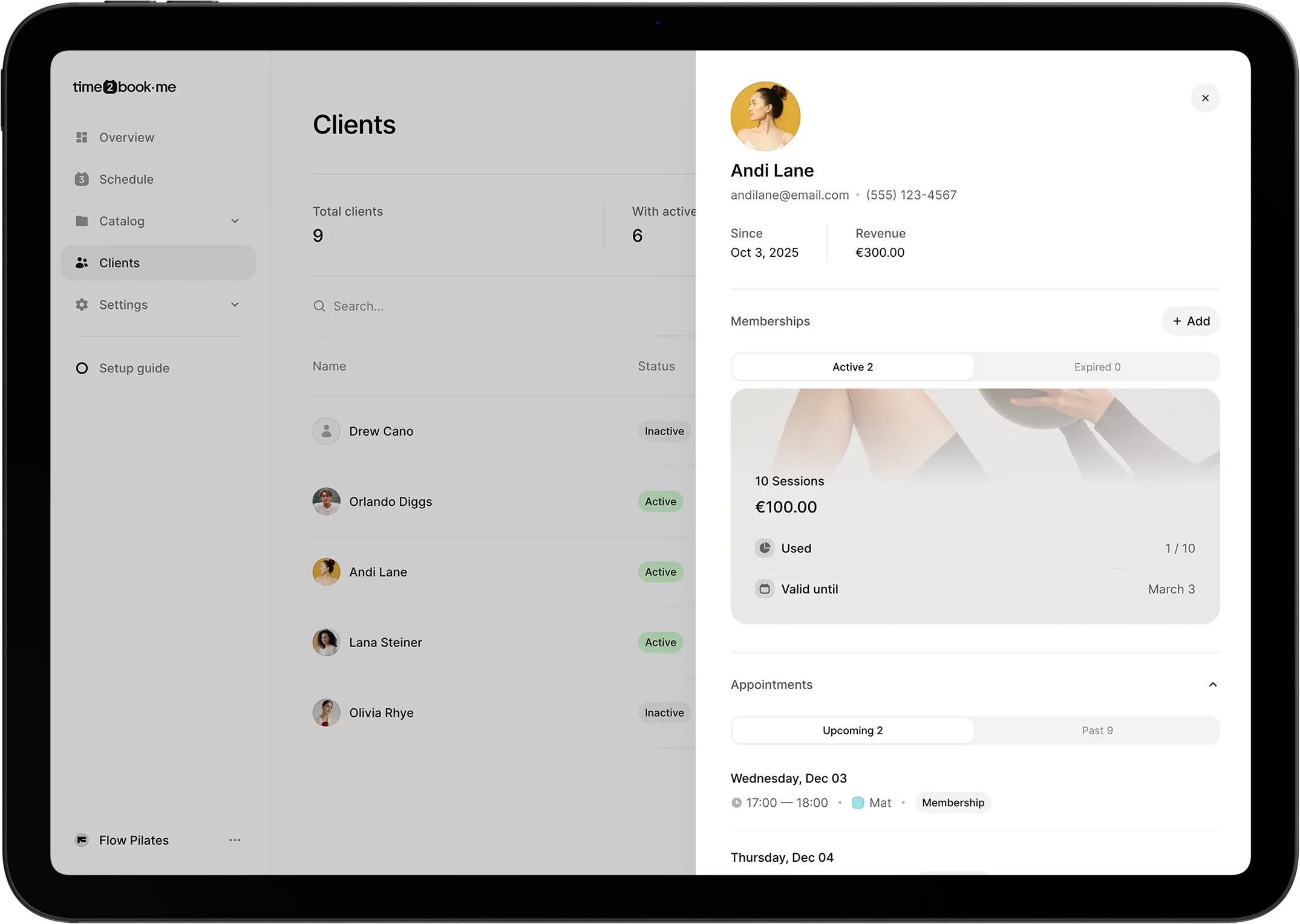 Client management for Padel coach