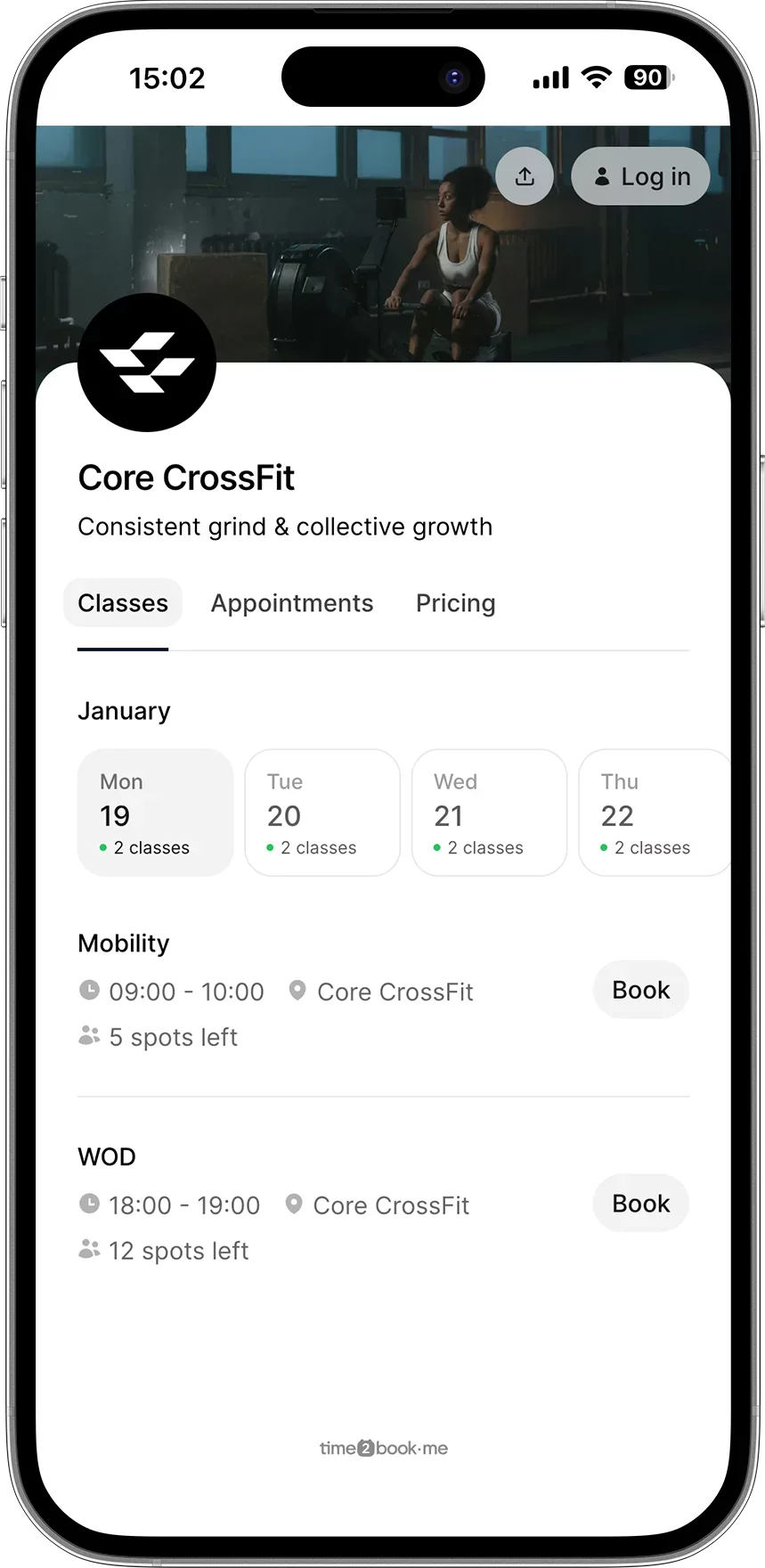CrossFit gym booking app