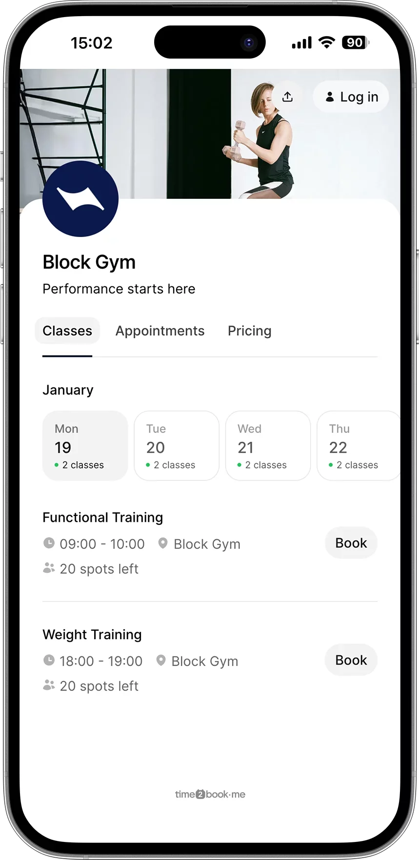 Gym booking app