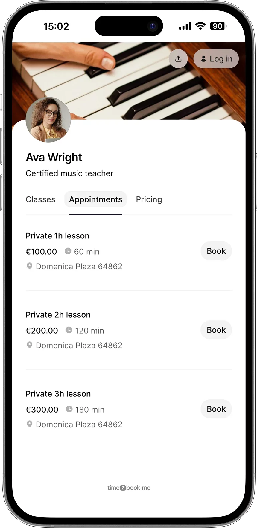Online booking software for music teachers. Let students book lessons, buy lesson packs or memberships, and manage schedules and payments easily.