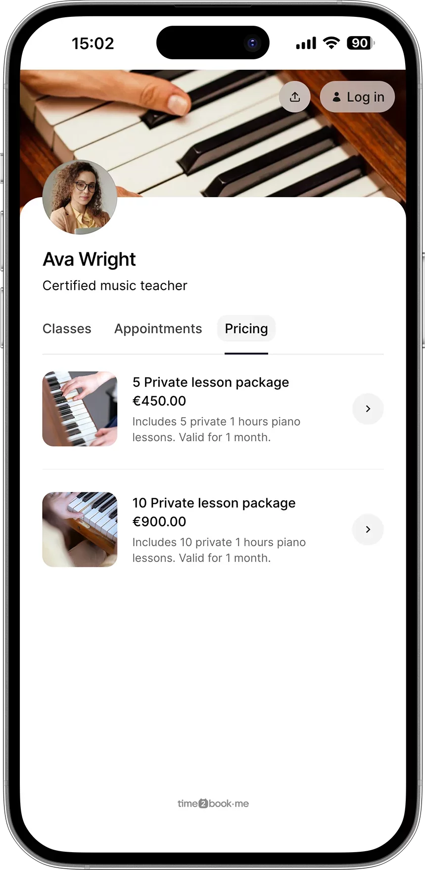 Music teacher payments online