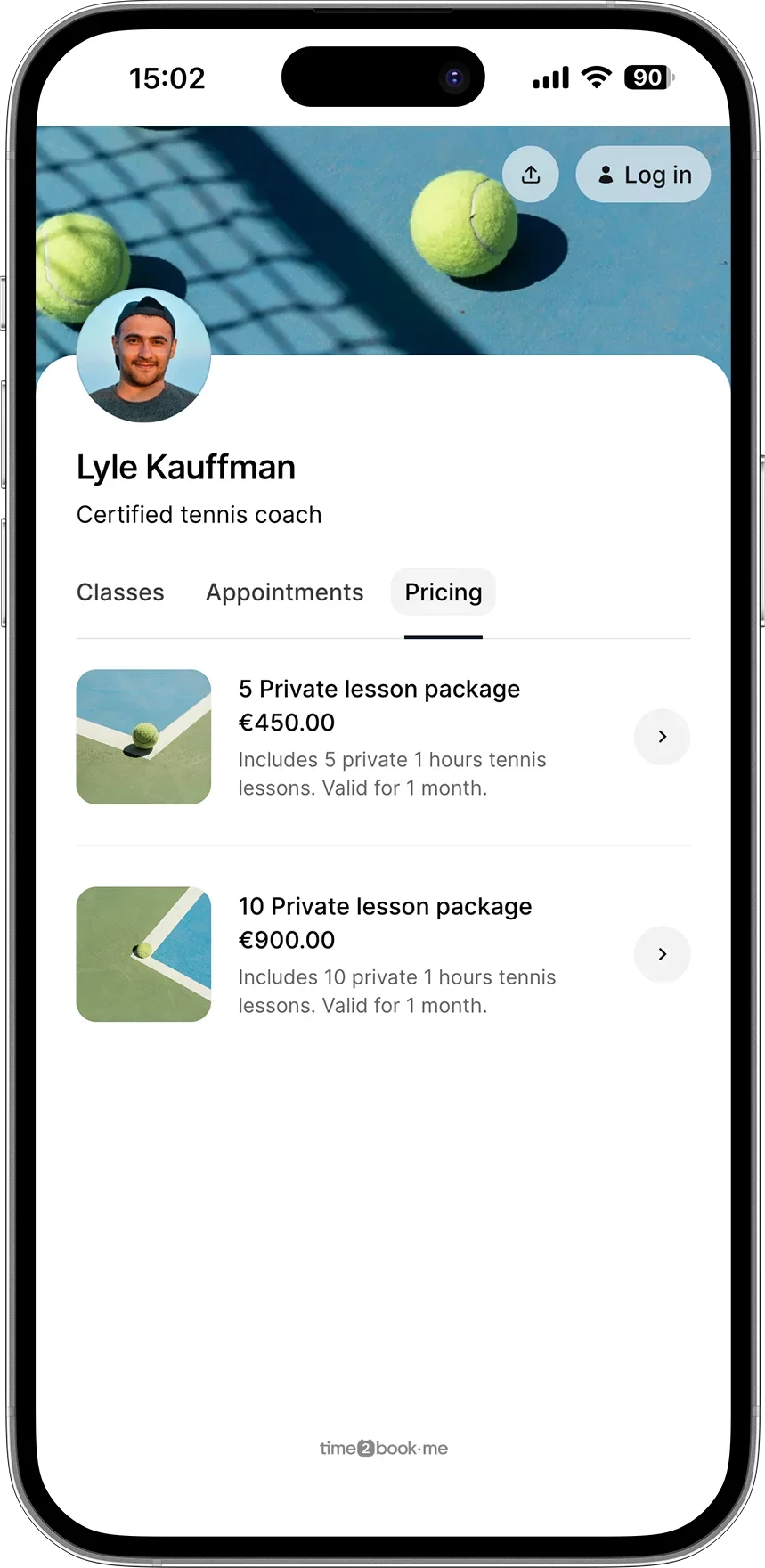 Tennis coach payments online