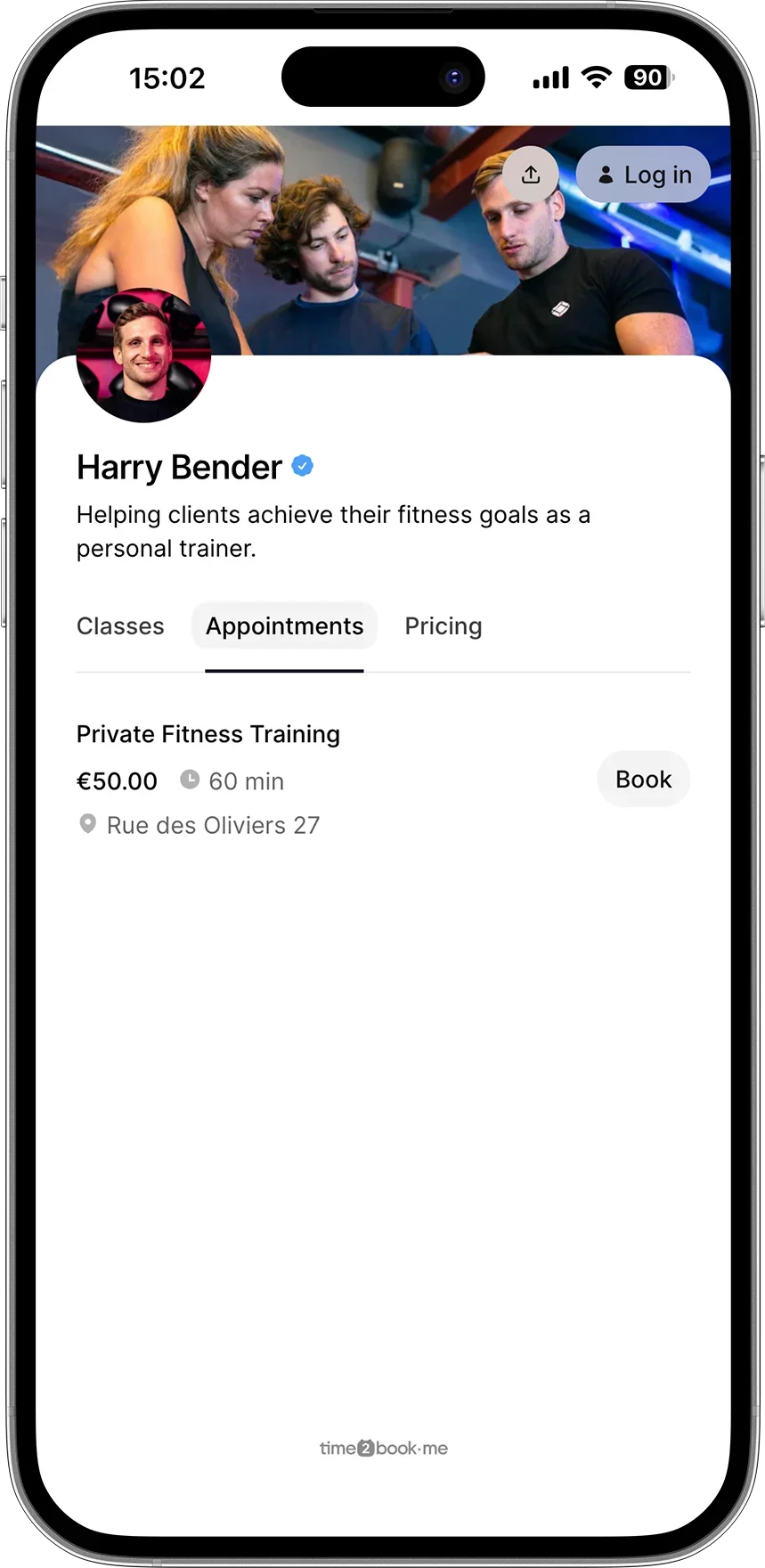 Personal trainer booking app