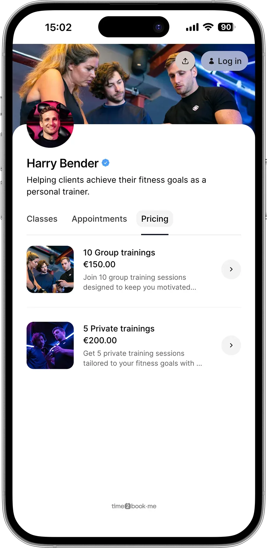 Personal trainer payments online