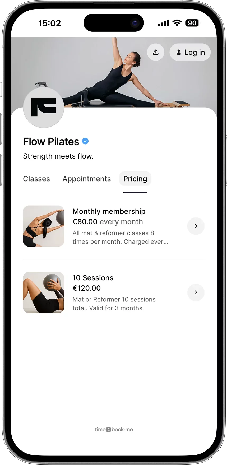 Pilates studio payments online