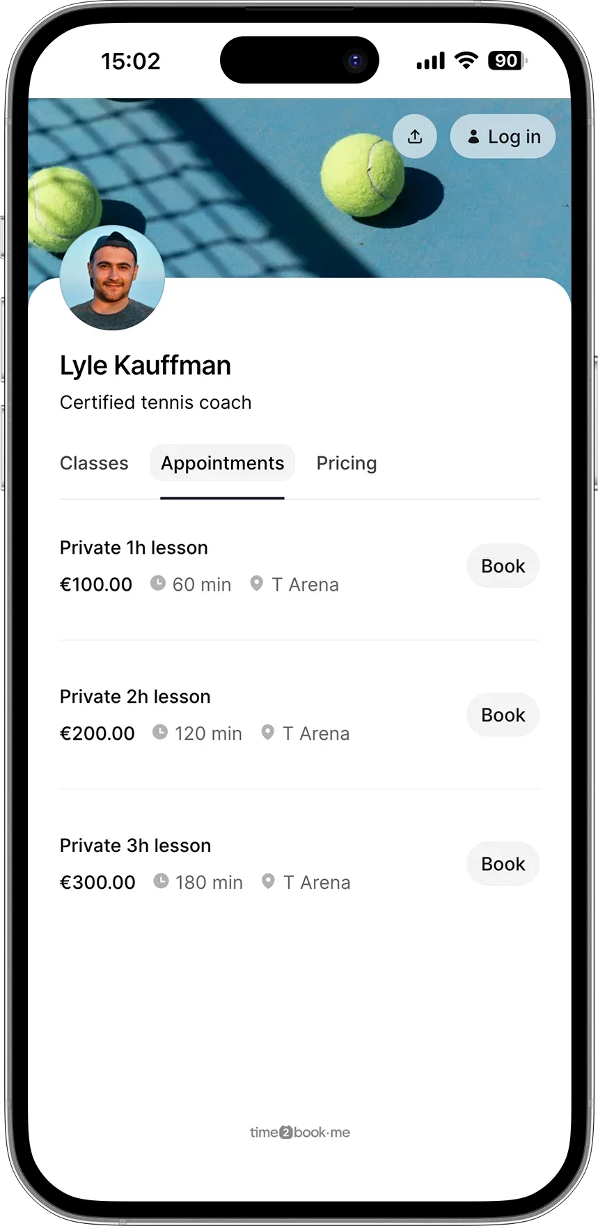 Tennis coach booking app
